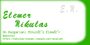 elemer mikulas business card